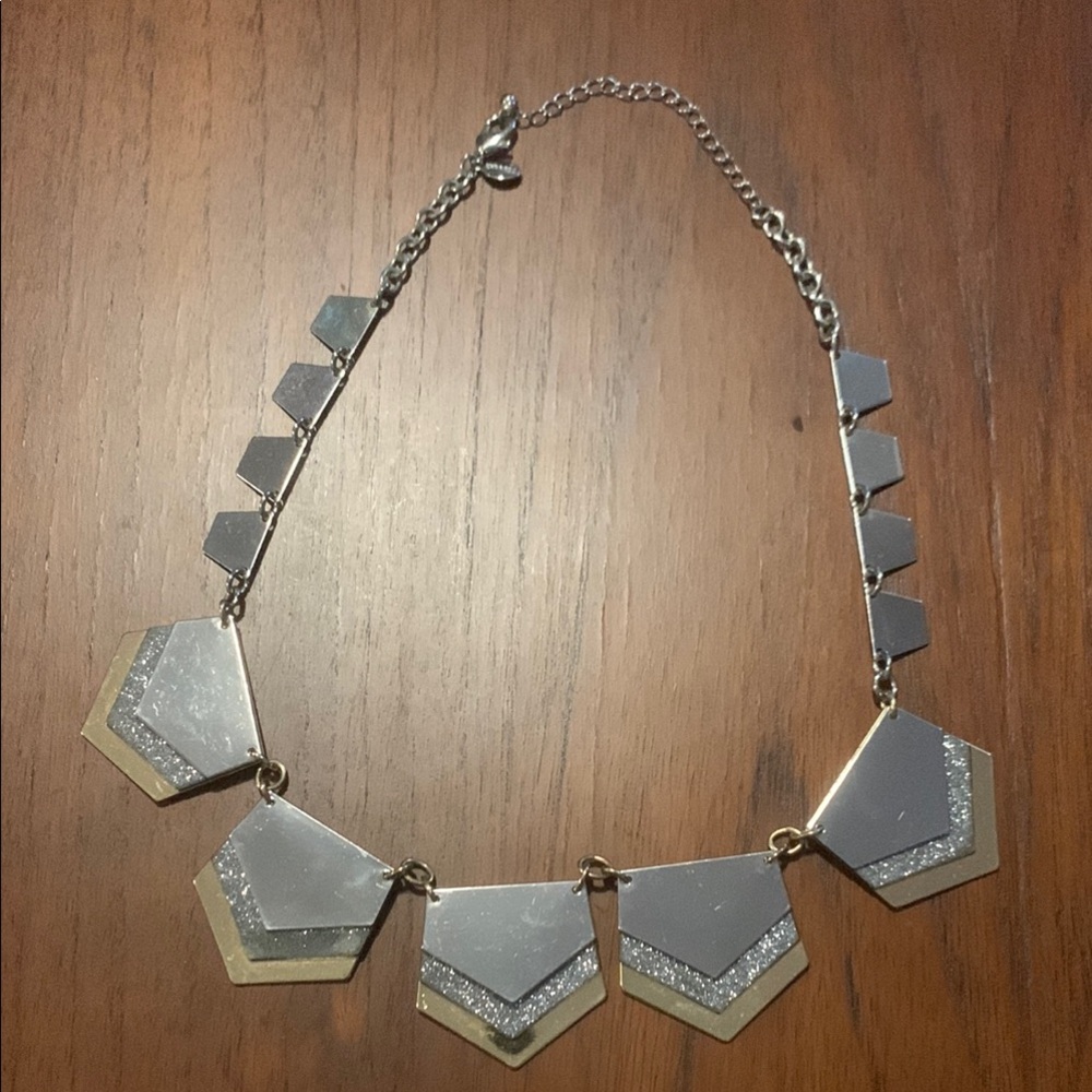 Silver and Gold Vintage Geometric Necklace